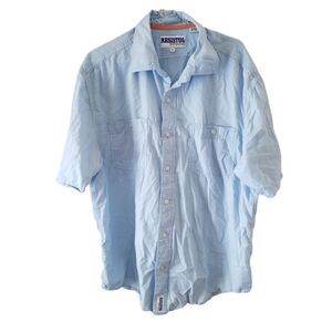 🌸Resistol Outdoors Men's Light Blue Short Sleeve Button Down Shirt